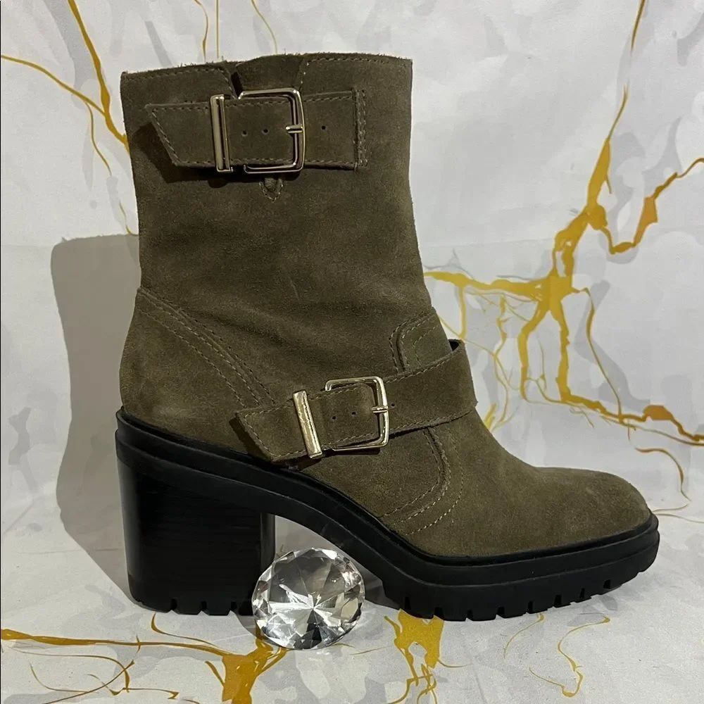 Kenneth Cole New York Rhode heel buckle suede bootie
